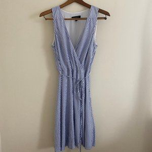 Banana Republic Blue and White Strap Wrap Tank Dress - Size 2